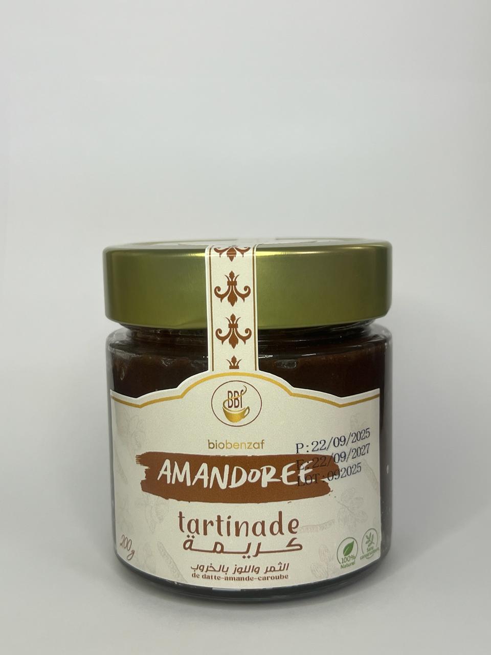 Tartinade de datte-amande-caroube