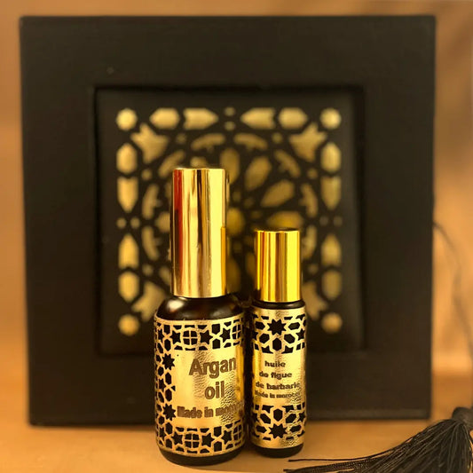 Coffret “Éclat Royal” – Huile d’Argan & Huile de Figue de Barbarie (roller) image 1